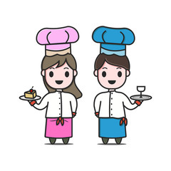 a chef with a cake on a plate