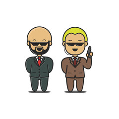 two bodyguards on guard