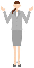 Vector image of business women in office uniform