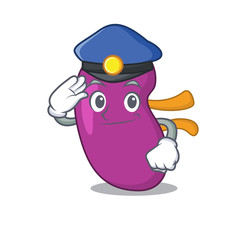Police officer cartoon drawing of kidney wearing a blue hat