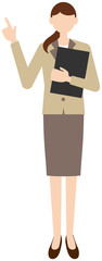 Vector image of business women in office uniform