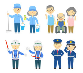 働くシニアのセット