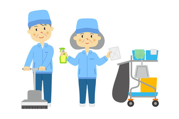 シニア清掃員のセット