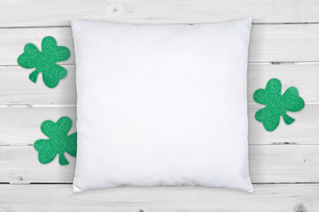 St. Patrick's Day Inspired White Throw Pillow Mockup