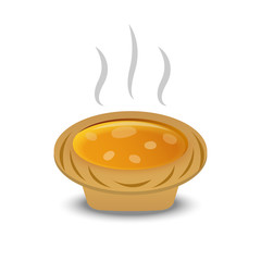 Egg Tart bakery sweet desert vector on white background