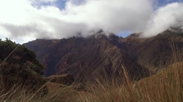 Track shot mountains in Cusco, Peru