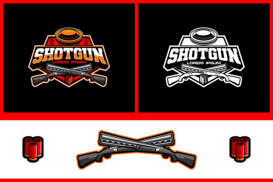 clay pigeon shooting sport vector logo template