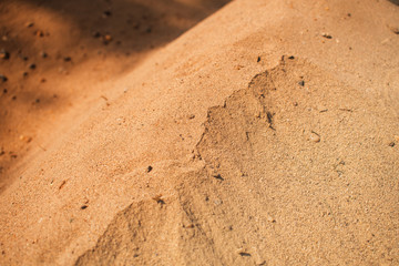 close up of sand on the hot summer day background