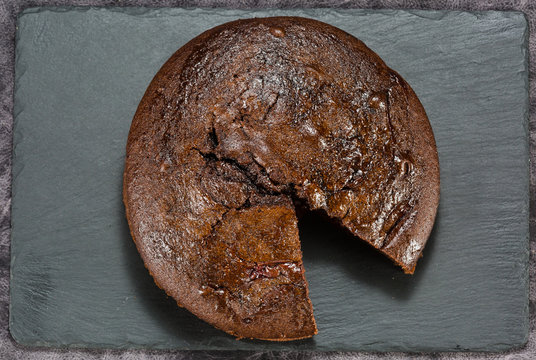 Beautiful tasty chocolate cake close up shoot