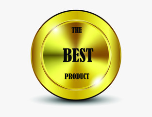 3d golden button