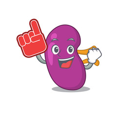 Kidney in cartoon drawing character design with Foam finger