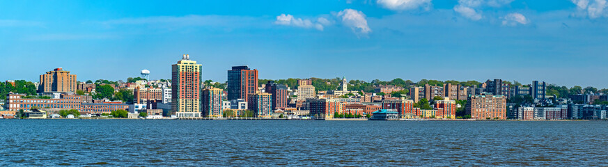 Fototapeta na wymiar Skyline of Yonkers, New York with the Hudson River in front