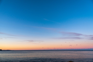 Obraz premium Minimalism lines of the South Pacific Ocean in Sydney Australia in sunset light