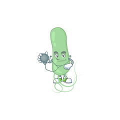 Cartoon character of aquificae dedicated Doctor Work with stethoscope