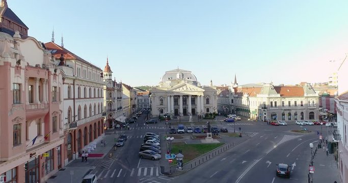 Aerial view of The Queen Marie Theater of Oradea Romania
