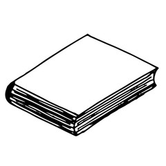 Vector hand-drawn illustration with books. Hand drawn book icon isolated on a white background.