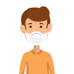 man using face mask isolated icon vector illustration design