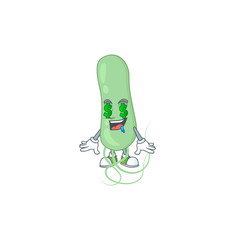 Cute rich aquificae mascot character style with money eyes