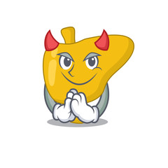 Liver clothed as devil cartoon character design concept