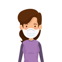 woman using face mask isolated icon vector illustration design