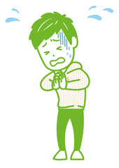 謝罪する男性　ポーズ　イラスト