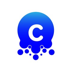c logo with dots