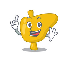 Liver caricature design style with one finger gesture