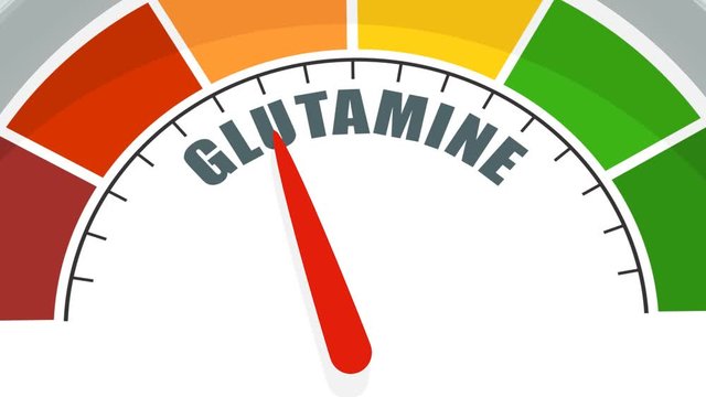 Gradient scale. Glutamine level measuring device icon. Sign tachometer, speedometer, indicators. Infographic gauge element.