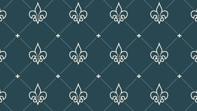 Seamless royal lily pattern background. Heraldic backdrop
