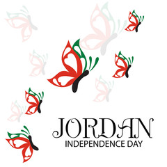 Vector  illustration of a background a poster for Jordan Independence Day.