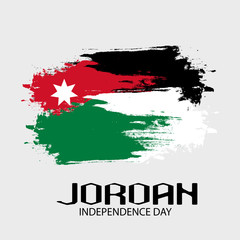 Vector  illustration of a background a poster for Jordan Independence Day.