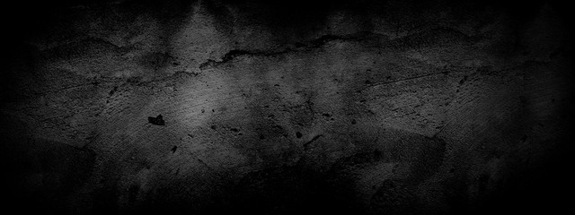 Abstract grunge black dark cement Wall Background. old Chalkboard. Cement. Concrete with Rough Texture, Dark wallpaper, Space For Text, use for Decorative design for web page banner  wallpaper