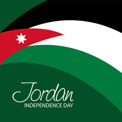 Vector  illustration of a background a poster for Jordan Independence Day.