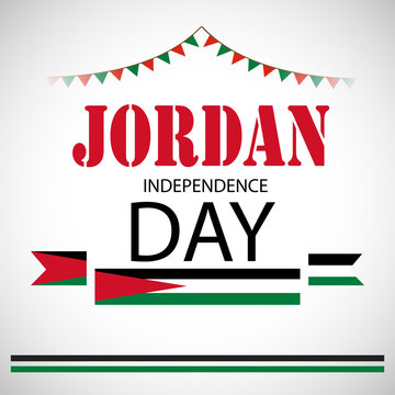 Vector  illustration of a background a poster for Jordan Independence Day.