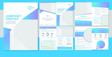 Blue business company brochure templates