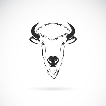 Vector of bison head design on white background. Wild Animals. Bisons logos or icons. Easy editable layered vector illustration.