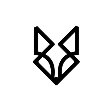 wolf head logo design vector image , fox logo design icon vector image, fox head logo design icon vector image, fox line logo head 