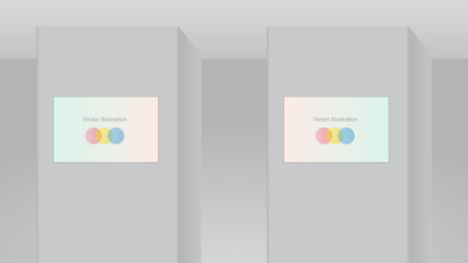 Digital signage installed on pillars