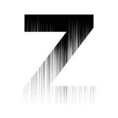 ENGLISH ALPHABET MADE OF BLACK GRADIENT PATTERN OF SEAMLESS VERTICAL LINES : Z