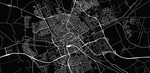 Urban vector city map of Groningen, The Netherlands - obrazy, fototapety, plakaty