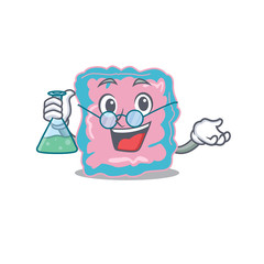 caricature character of intestine smart Professor working on a lab
