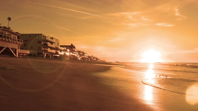 sunset at Malibu Beach, California