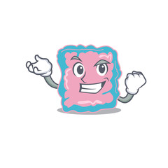 A funny cartoon design concept of intestine with happy face