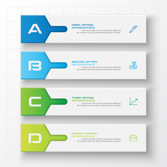 Business infographics template 4 steps rectangle,Vector illustration.