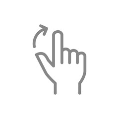 Obraz premium Two fingers flick right line icon. Touch screen hand gesture symbol