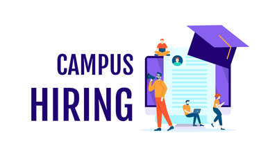 hiring announcement scholar vector illustration concept template white background can be use for presentation web banner UI UX landing page