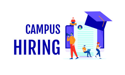 hiring announcement scholar vector illustration concept template white background can be use for presentation web banner UI UX landing page