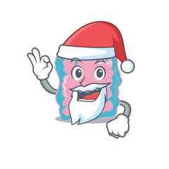 cartoon character of intestine Santa having cute ok finger