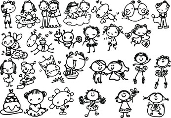Obraz premium cartoon boy and girl illustration Cartoon illustration