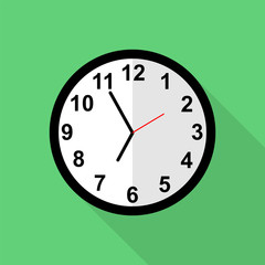 Classic clock icon,Five minutes to seven o'clock.